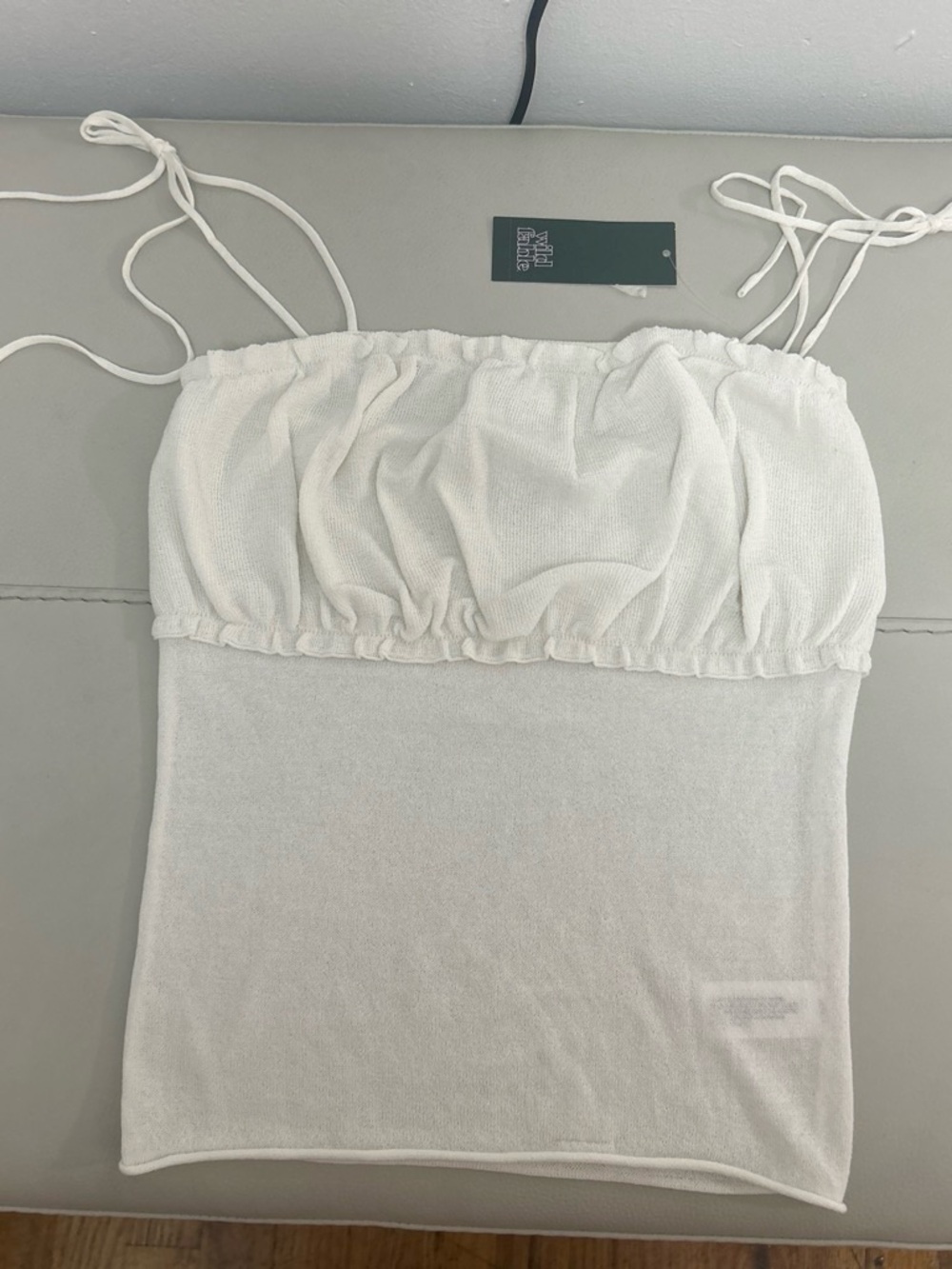 wild fable White Tie-Shoulder Ruching Camisole